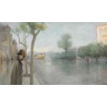 Pavlos Mathiopoulos (Greek, 1876-1956) Rue d'Universit&#233;, Ath&#232;nes apr&#232;s la pluie (...