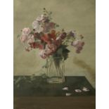 Yiannis Tsarouchis (Greek, 1910-1989) Vase avec roses rouges et roses (Peint en 1977.signed and ...