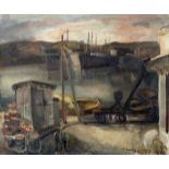 Mimis Vitsoris (Greek, 1902-1945) Paire de sc&#232;nes de port a) 63 x 73cm (24 13/16 x 28 3/4in...