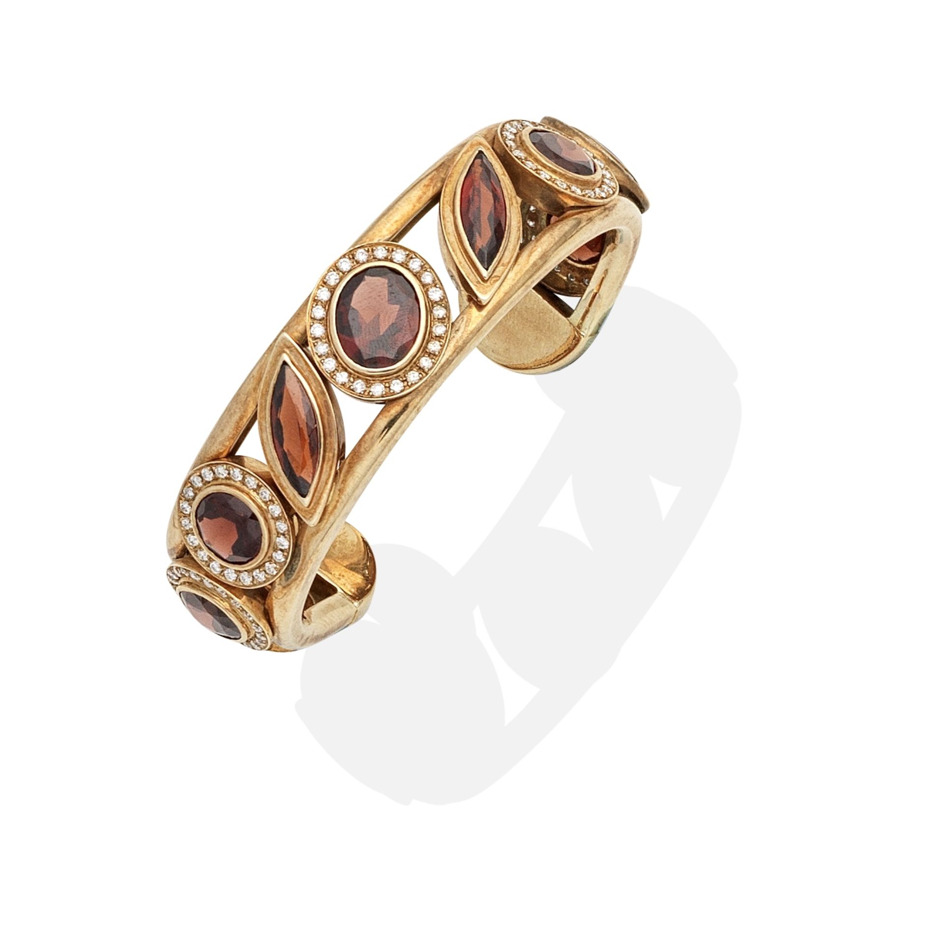 ZILLA: GARNET AND DIAMOND BANGLE