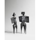 Lynn Chadwick R.A. (British, 1914-2003) Two Winged Figures II female figure 49.2 cm. (19 3/8 in.)...