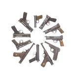 Twelve various .22 & .177 air pistols