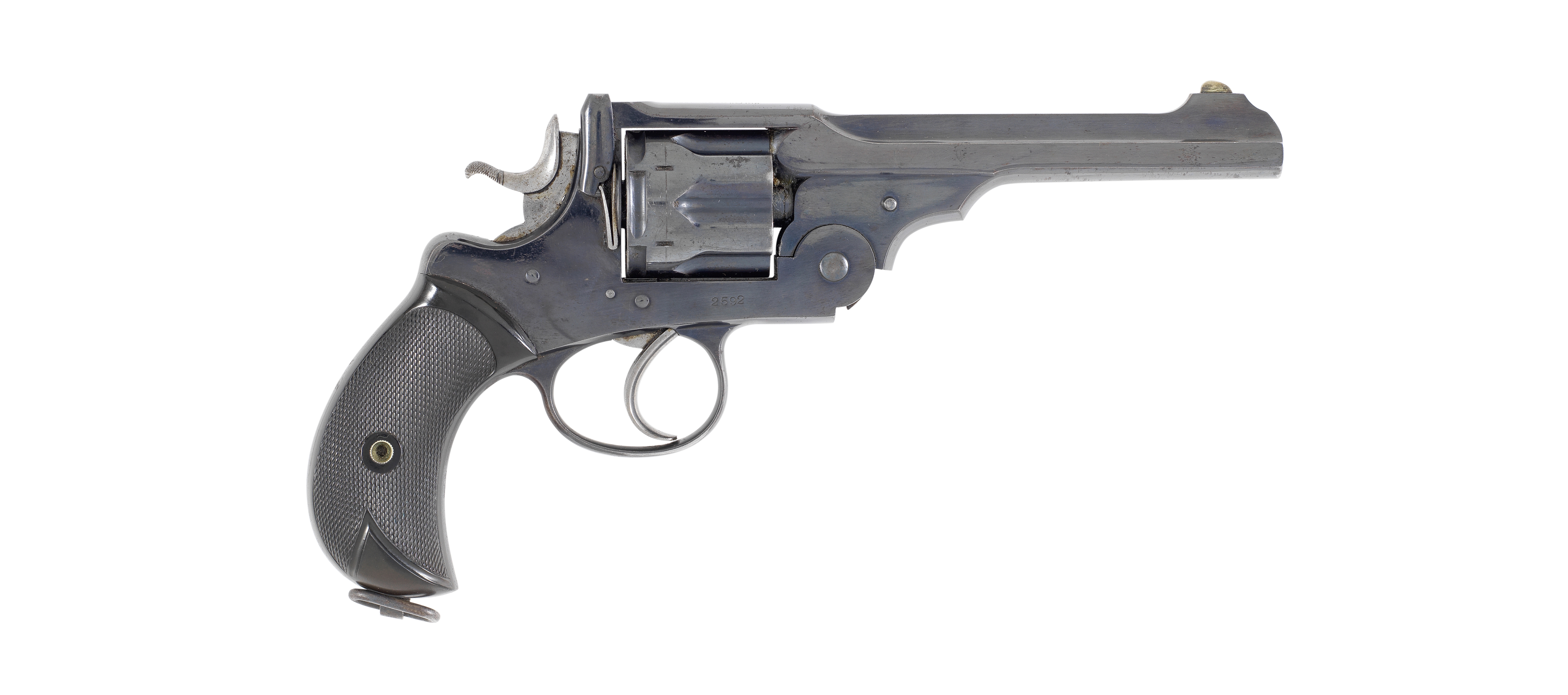 A .455 'W.G. 1889 Model' revolver by P. Webley & Son, no. 2592 With its canvas belt, leather hols...