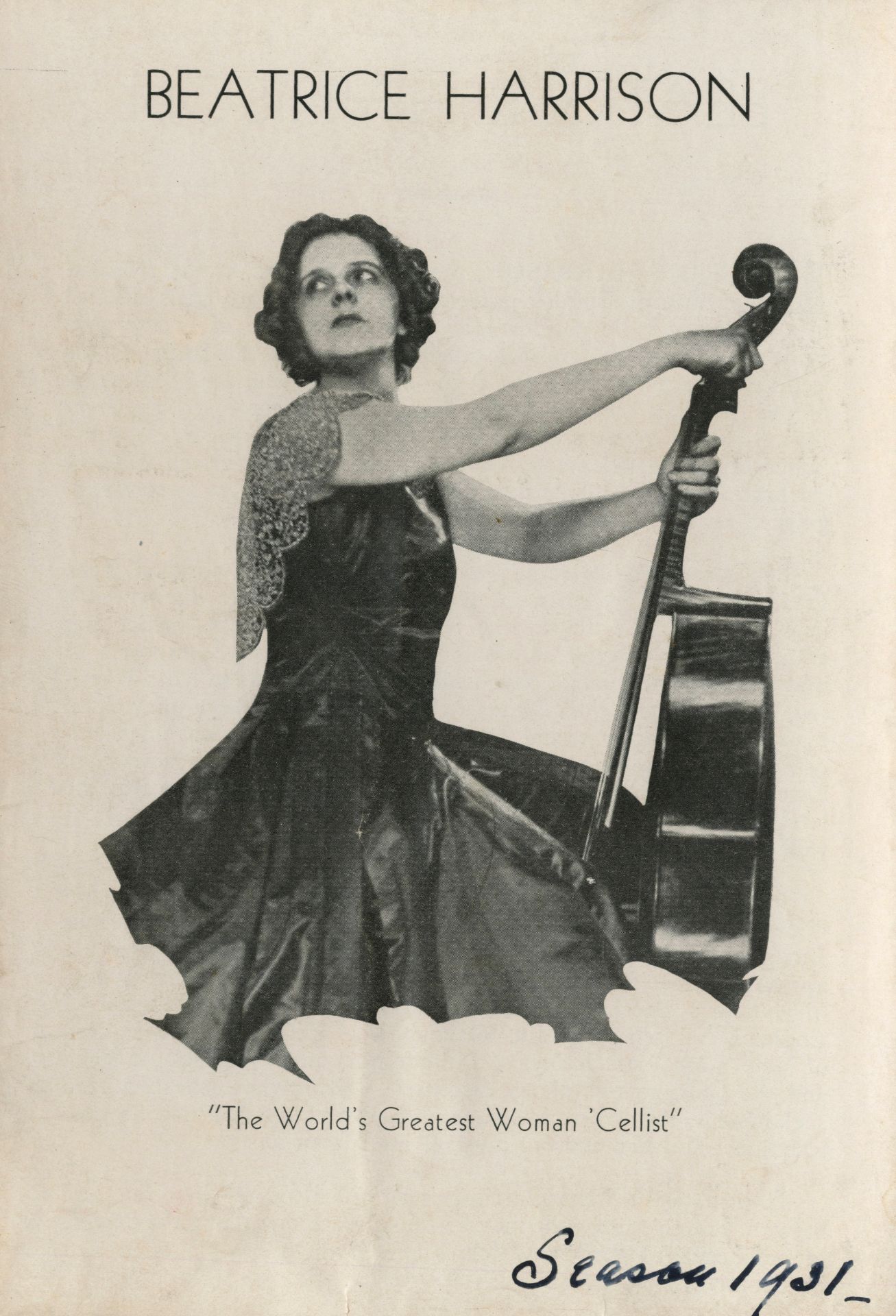 MUSIC &#8211; BEATRICE HARRISON Archive of material relating to cellist Beatrice Harrison