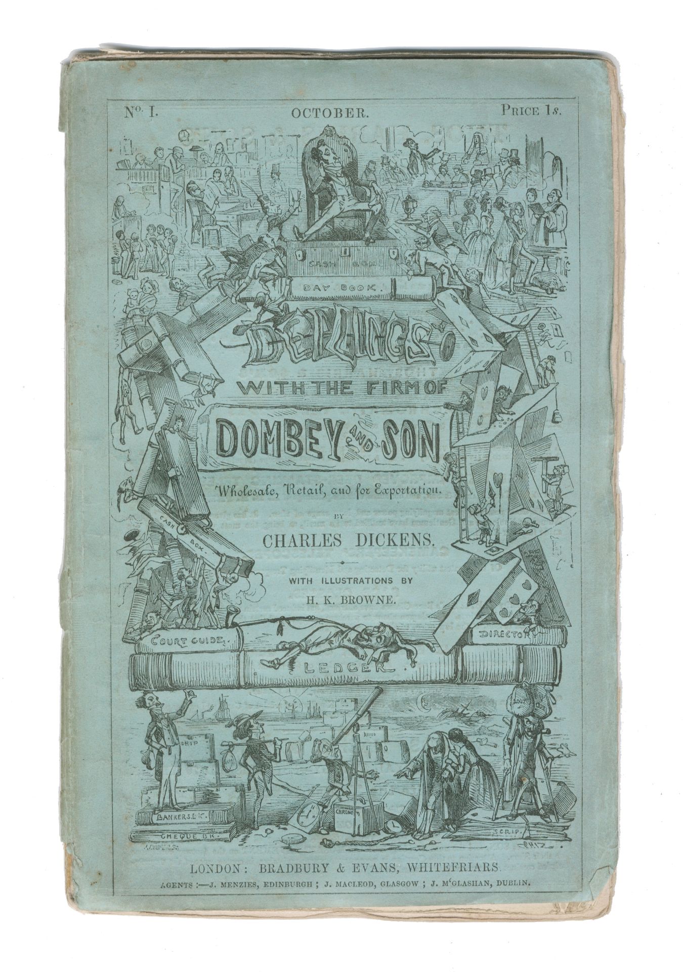 DICKENS (CHARLES) Dombey and Son, FIRST EDITION IN THE 19/20 ORIGINAL PARTS, Bradbury & Evans, Oc...