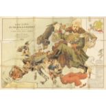 COMIC MAP ROSE (FREDERICK W.) Angling in Troubled Waters - A Serio-Comic Map of Europe, G.W. Baco...