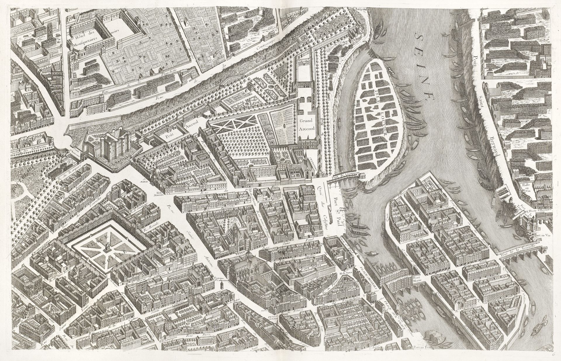 PARIS TURGOT (MICHEL ETIENNE) AND LOUIS BRETEZ. Plan de Paris commenc&#233; l'ann&#233;e 1734, Pa...