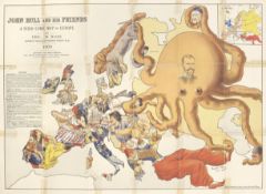 COMIC MAP ROSE (FREDERICK W.) John Bull and His Friends. A Serio-Comic Map of Europe, G.W. Bacon,...