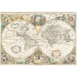 WORLD MAP HONDIUS (HENRICUS) Nova totius terrarum orbis geographica ac hydrographica tabula, [Ams...