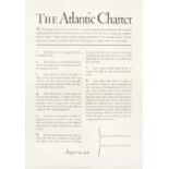 CHURCHILL AND ROOSEVELT 'The Atlantic Charter', broadsheet poster, Washington DC, 1943; and anoth...