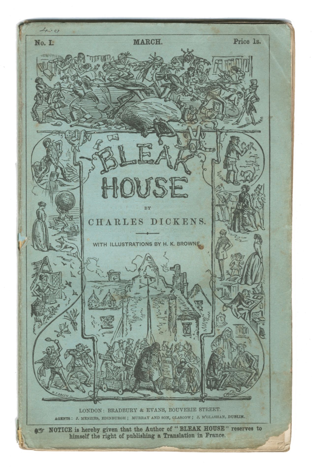 DICKENS (CHARLES) Bleak House, FIRST EDITION IN THE ORIGINAL 19/20 PARTS, Bradbury & Evans, March...