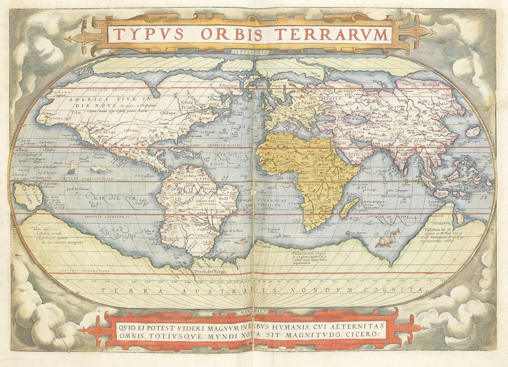 ORTELIUS (ABRAHAM) Th&#233;&#226;tre de l'univers, contenant les cartes de tout le monde. Avec un...