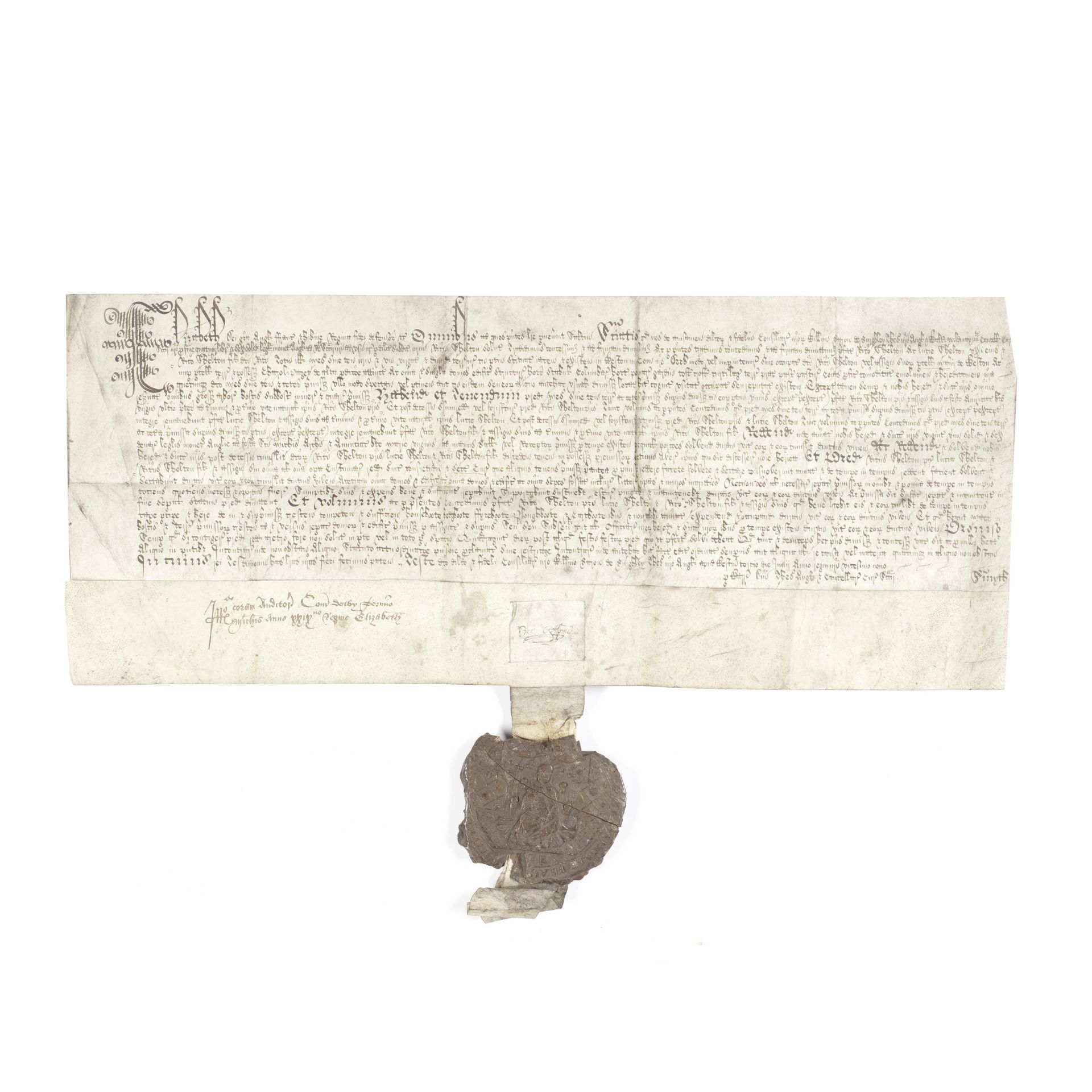 ELIZABETH I - DERBYSHIRE Lease to Richard and Lucy Belton and their son Richard of lands in Westo...