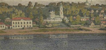 Petr Ivanovich Petrovichev (Russian, 1874-1947) 'The town of Ples'