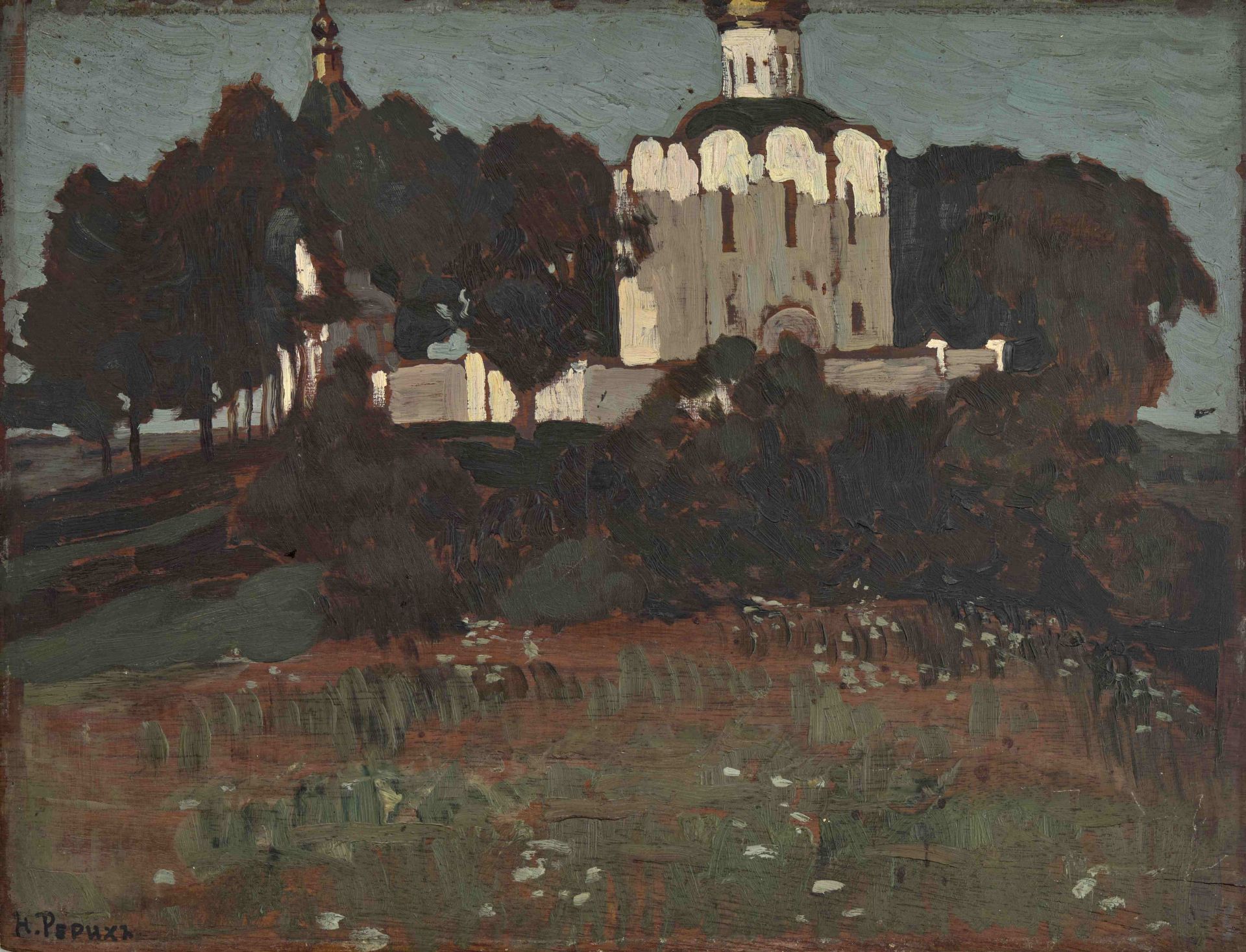 Nikolai Konstantinovich Roerich (1874-1947) 'Ancient church of the Intercession of the Holy Virgi...