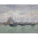 Ivan G. Olinsky (Russian/American, 1878-1962) On the Grand Canal 51 x 66.5cm (20 x 26 1/8in).