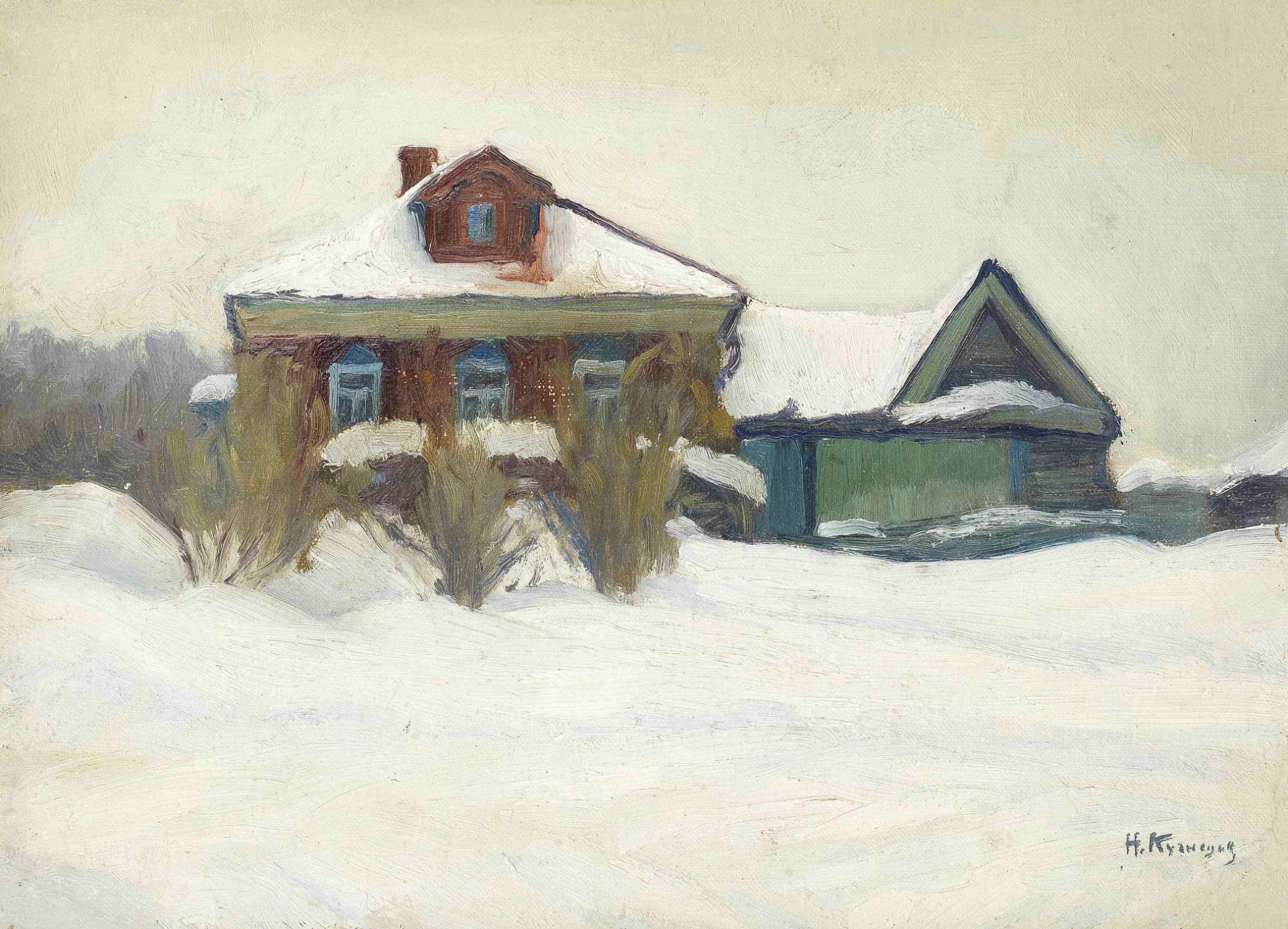 Nikolai Efimovich Kuznetsov (Russian, 1879-1970) Bitz Village, 1922