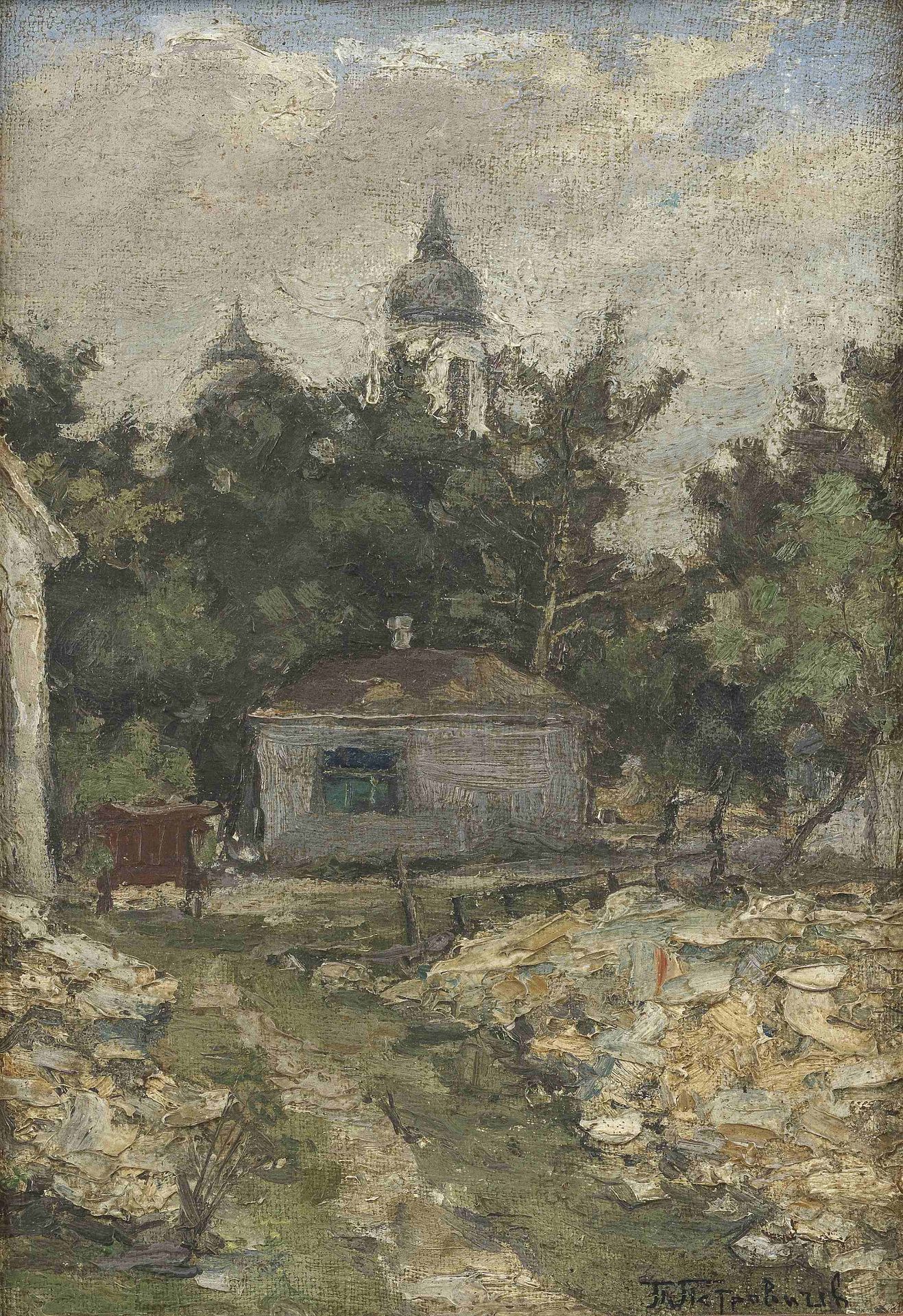 Petr Ivanovich Petrovichev (Russian, 1874-1947) Summer landscape