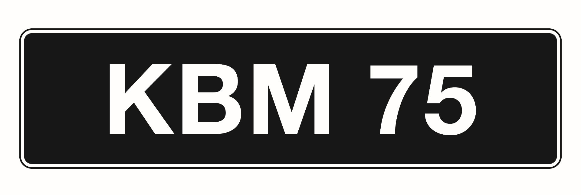 'KBM 75' - UK Vehicle Registration Number,