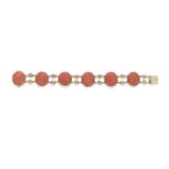 GUMP'S: CORAL BRACELET, CIRCA 1950