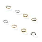 COLLECTION OF DIAMOND-SET RINGS (8)