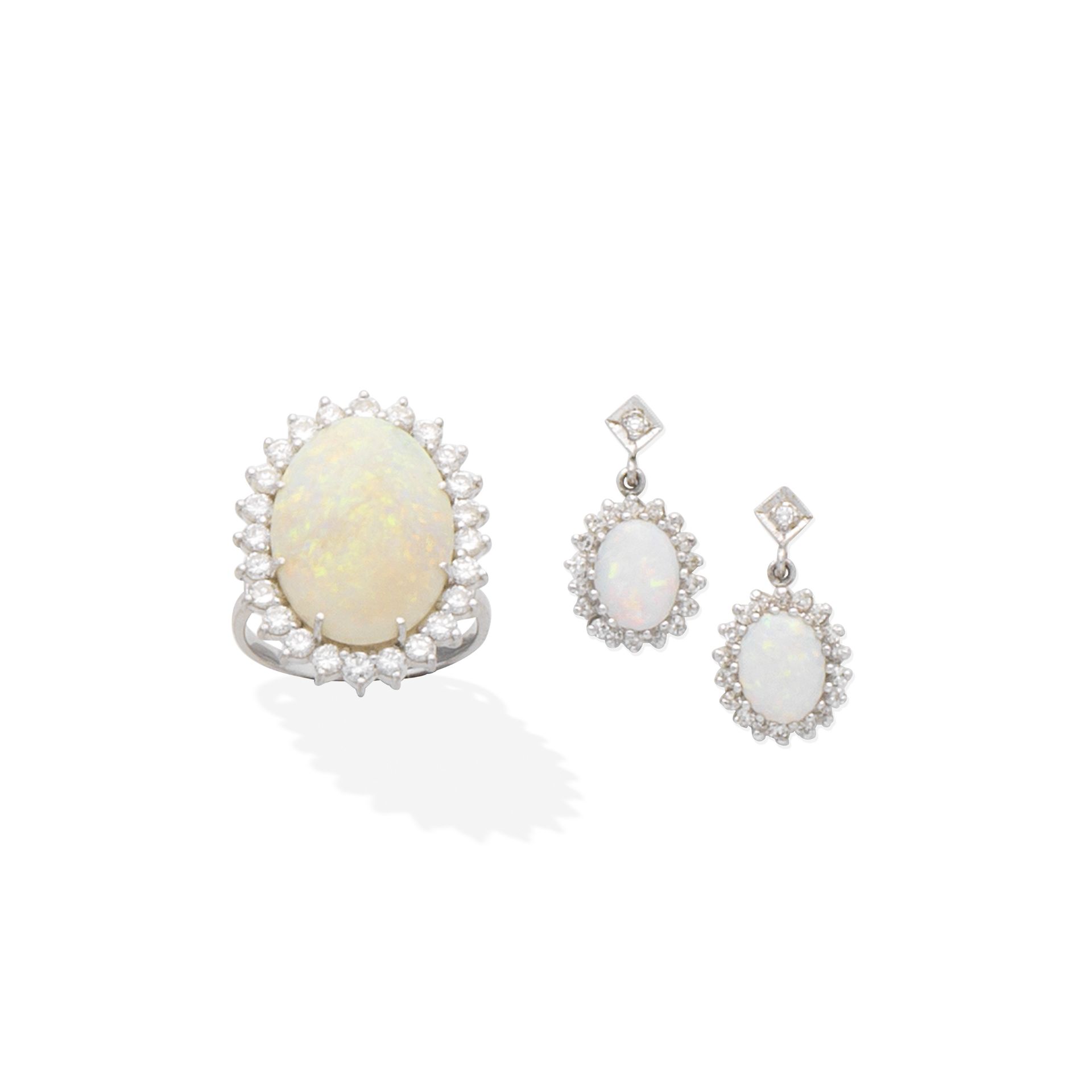 OPAL AND DIAMOND RING AND EARRINGS (2)