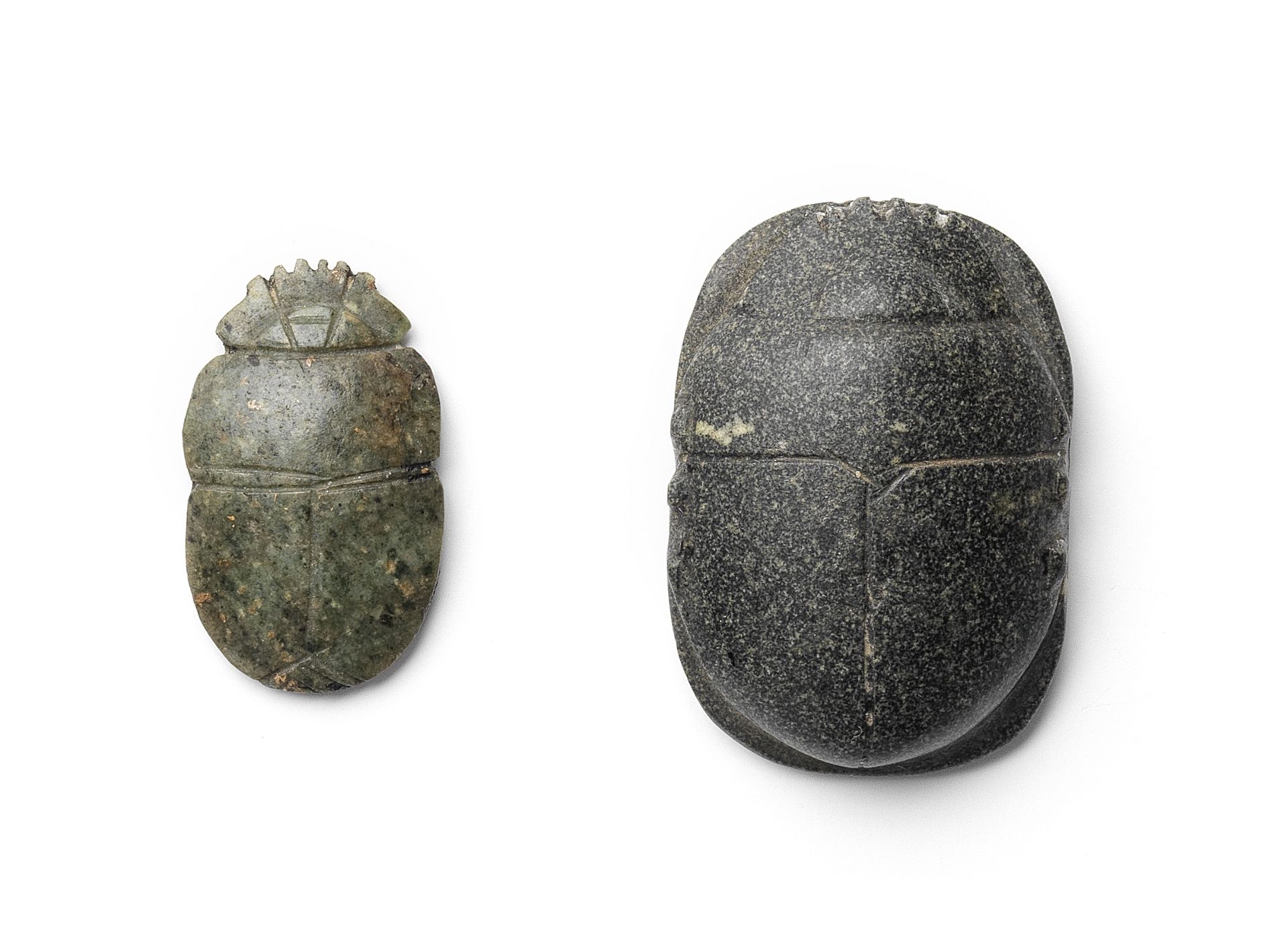 Two Egyptian uninscribed stone scarabs 2