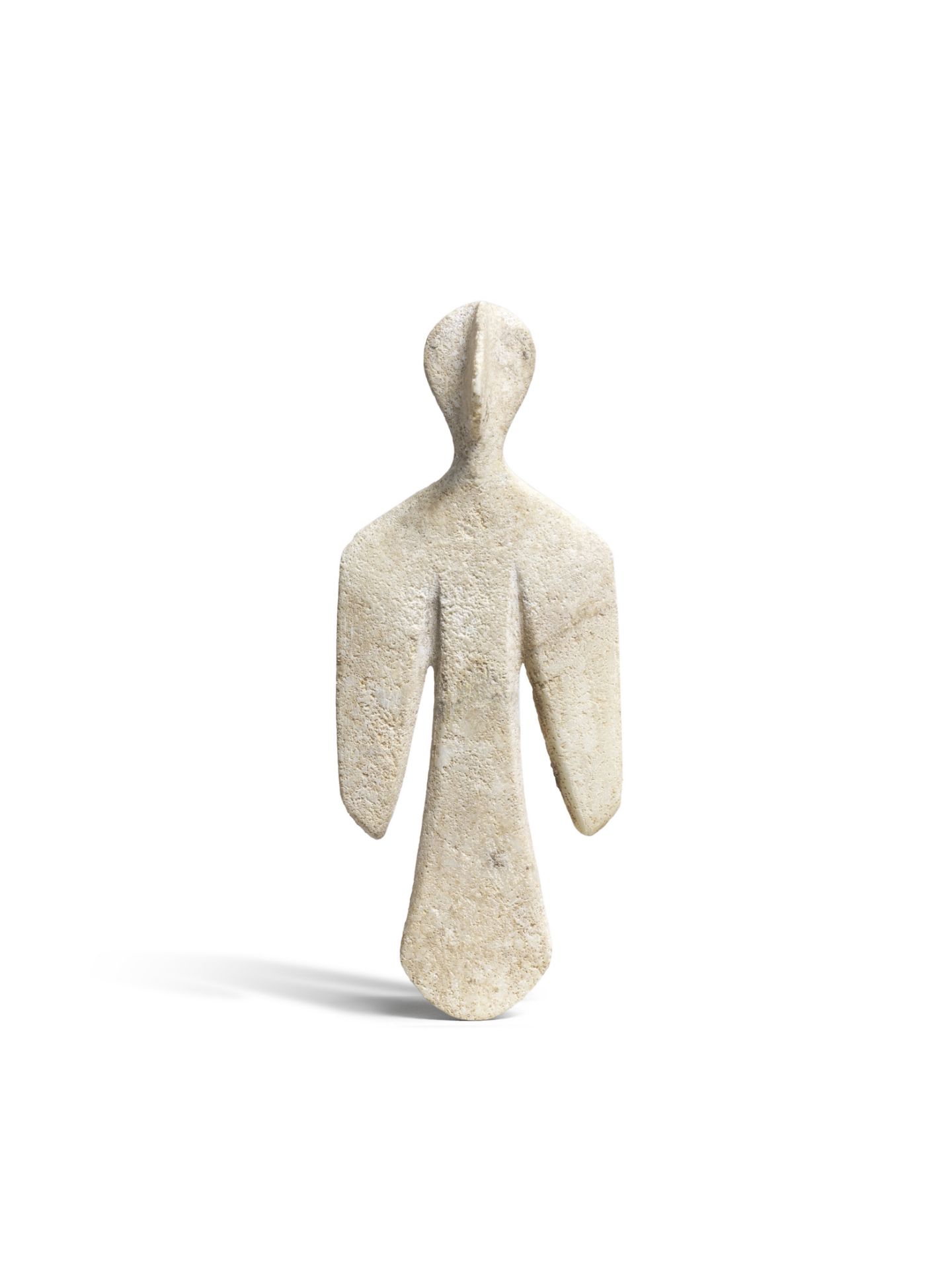 A Bactrian white stone idol of a bird man