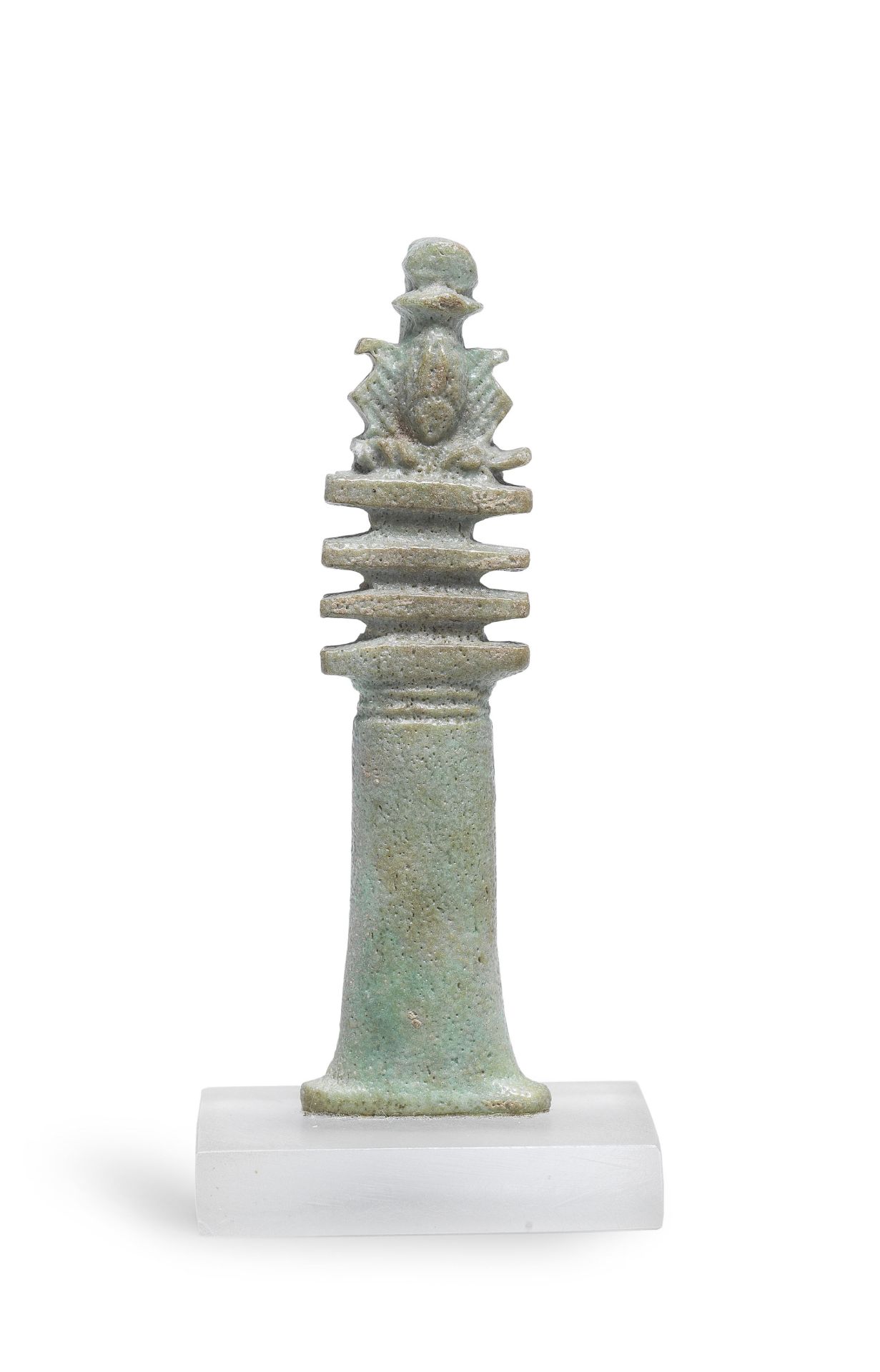 An Egyptian green faience Djed pillar