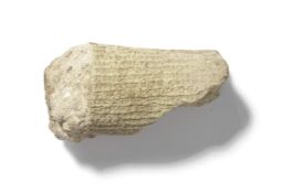 A fragmentary Neo-Babylonian clay foundation cylinder