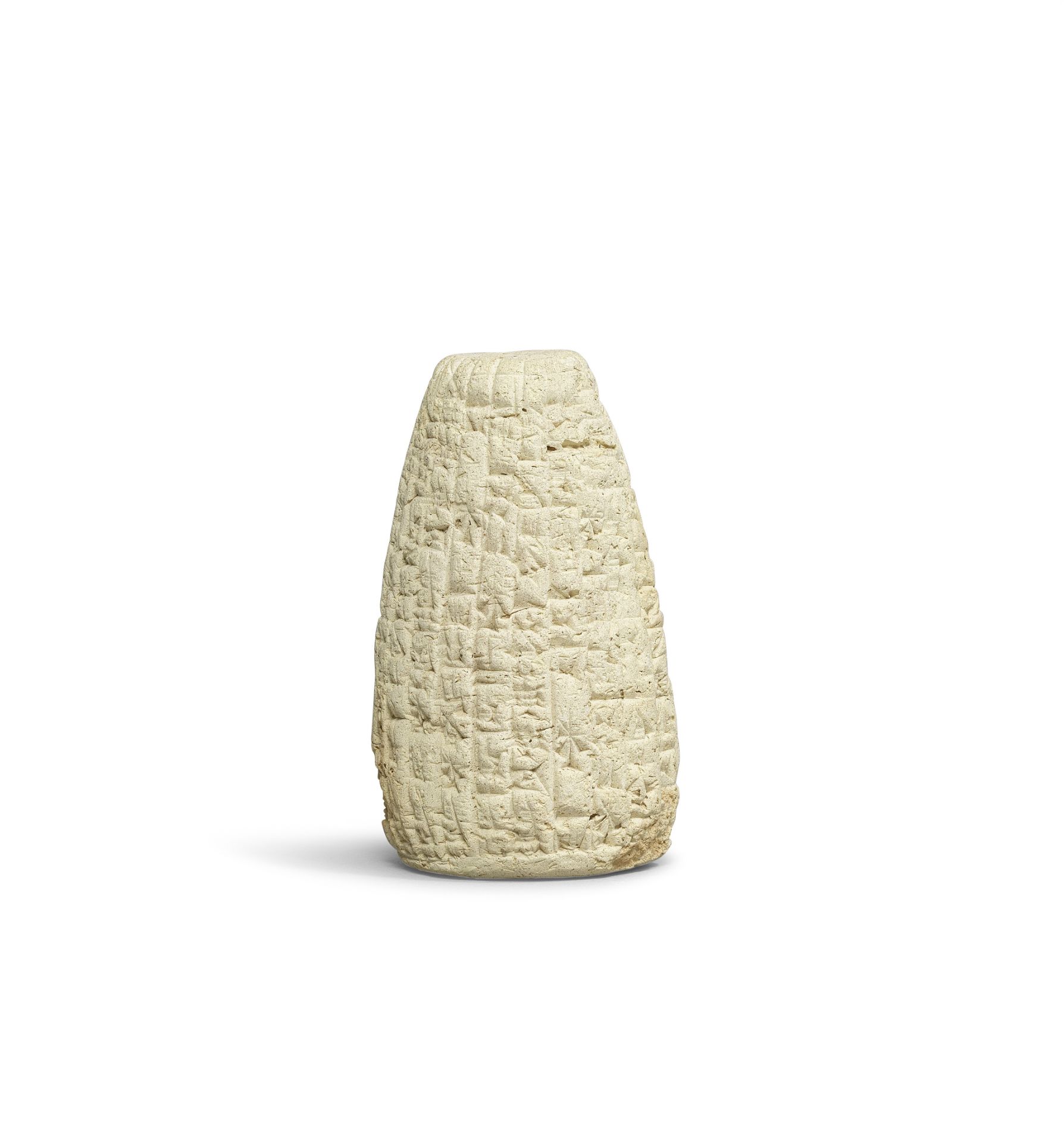 A Babylonian clay dedicatory cuneiform cone