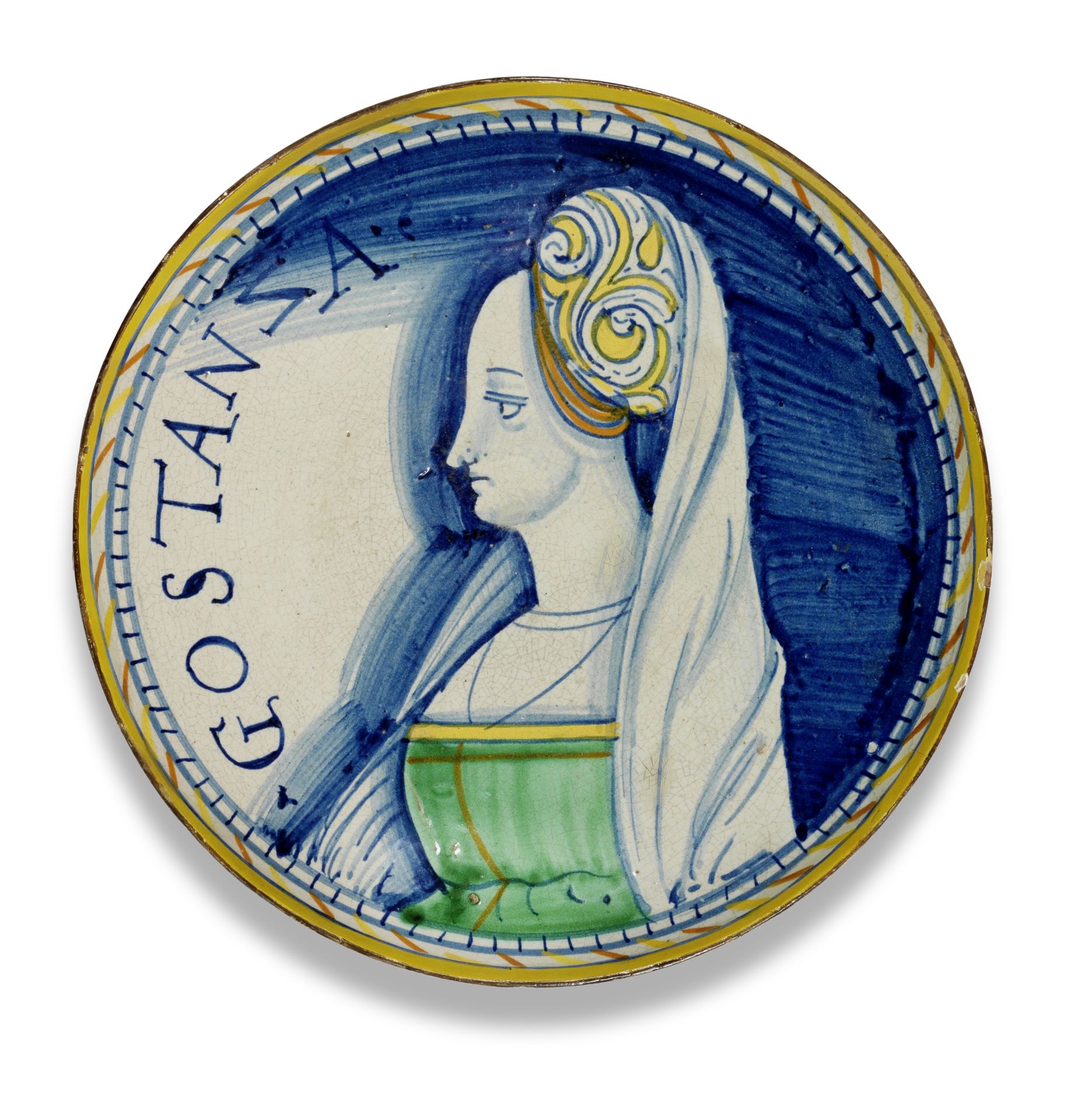 An Italian maiolica tazza, probably Deruta, circa 1540