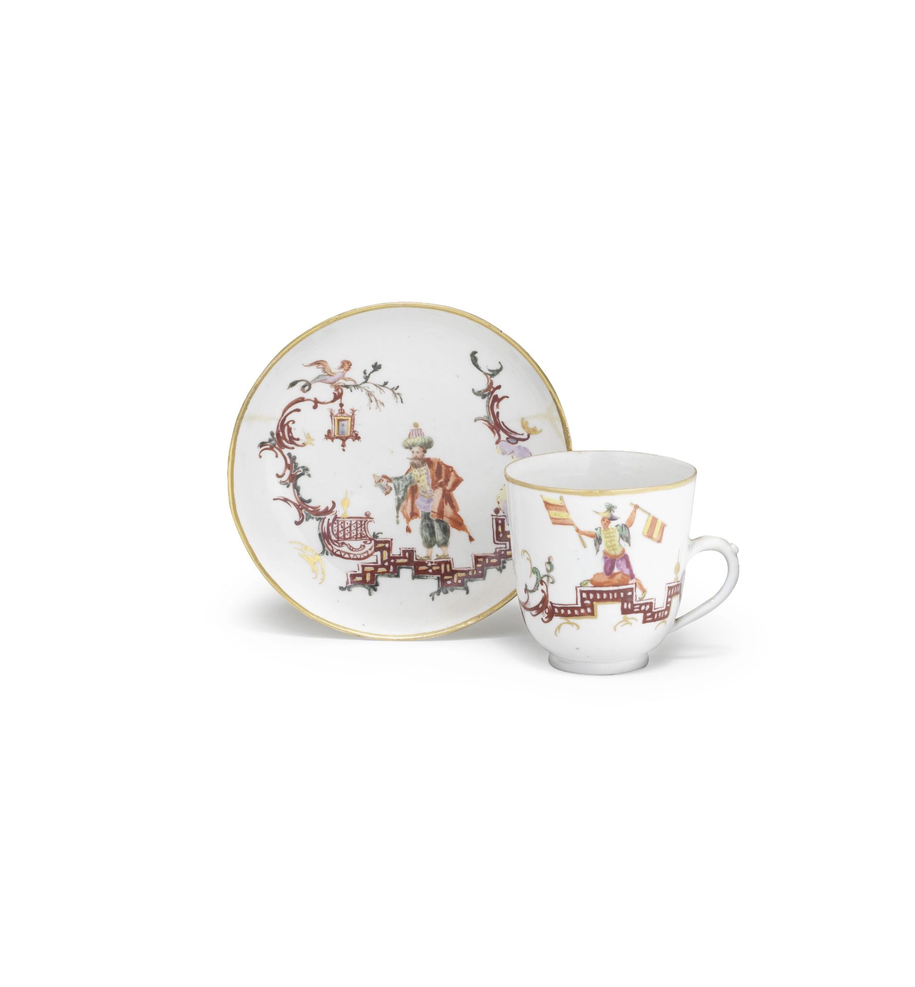 A Le Nove, Pasquale Antonibon manufactury, porcelain cup and saucer, circa 1765-1770