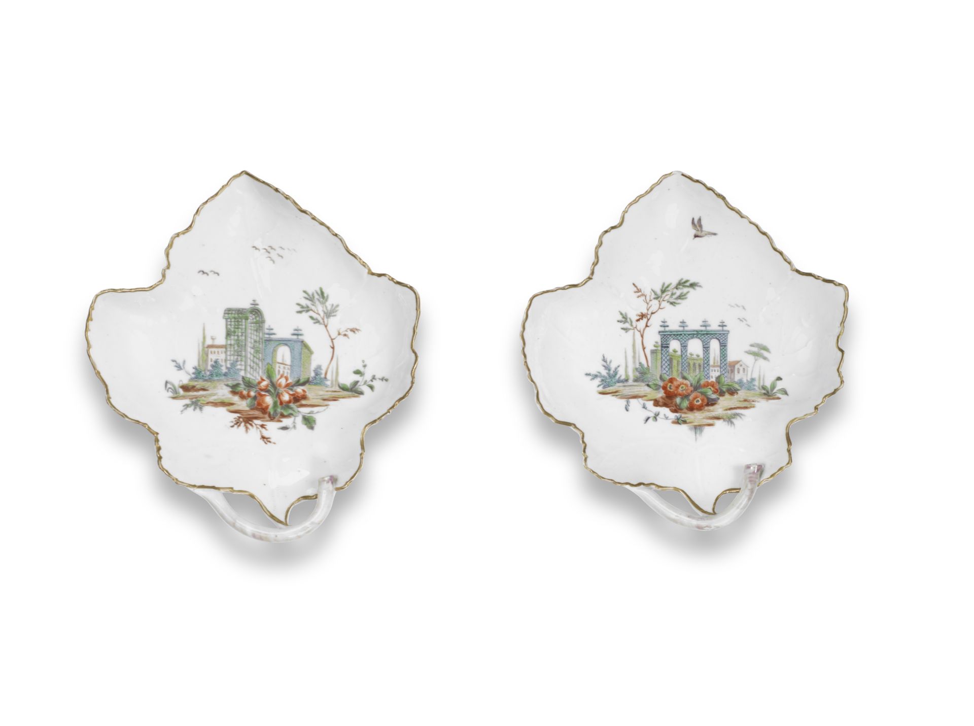 Two Cozzi leaf-shaped dishes, circa 1760-70