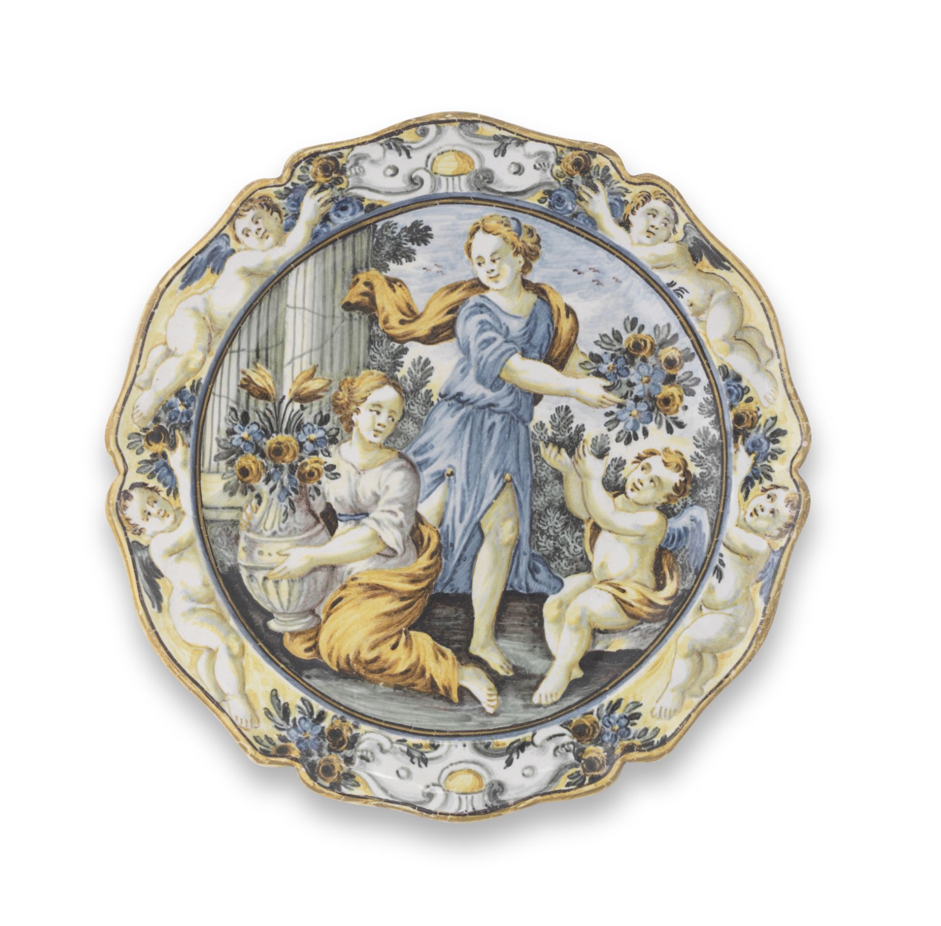 A Castelli maiolica small dish, first half 18th century