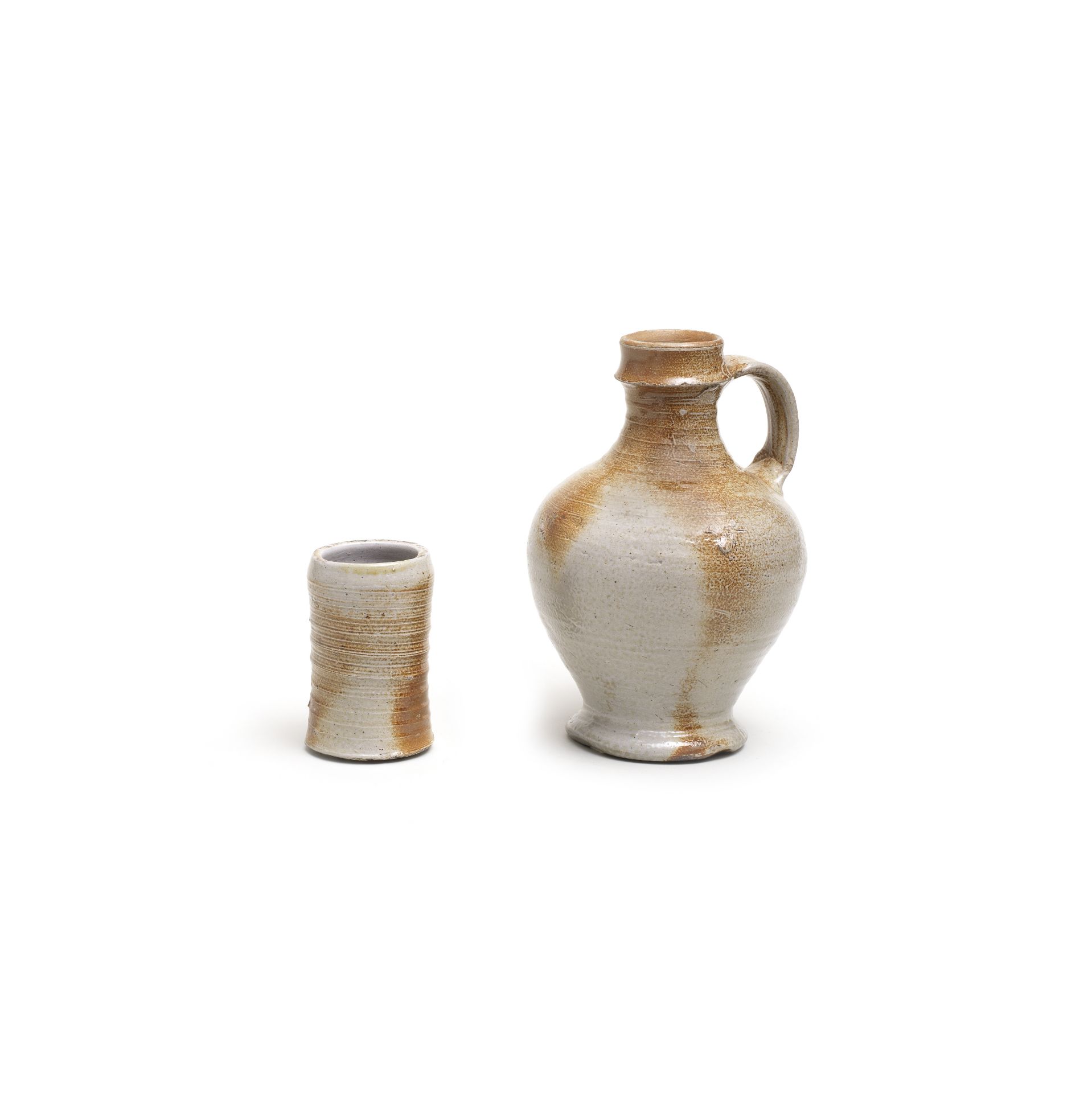 Two Raeren stoneware jugs, together with a small Siegburg pot, 16th/early 17th century