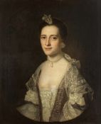 George Romney (Beckside 1734-1802 Kendal) Portrait of Miss Mary Barnes (1745-1822), half-length, ...