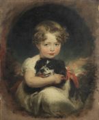 Sir Thomas Lawrence P.R.A. (Bristol 1769-1830 London) Portrait of Jane Allnutt with her pet spani...