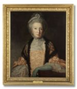 George Romney (Beckside 1734-1802 Kendal) Portrait of Mrs Anne Barnes (1708-81), half-length, in ...