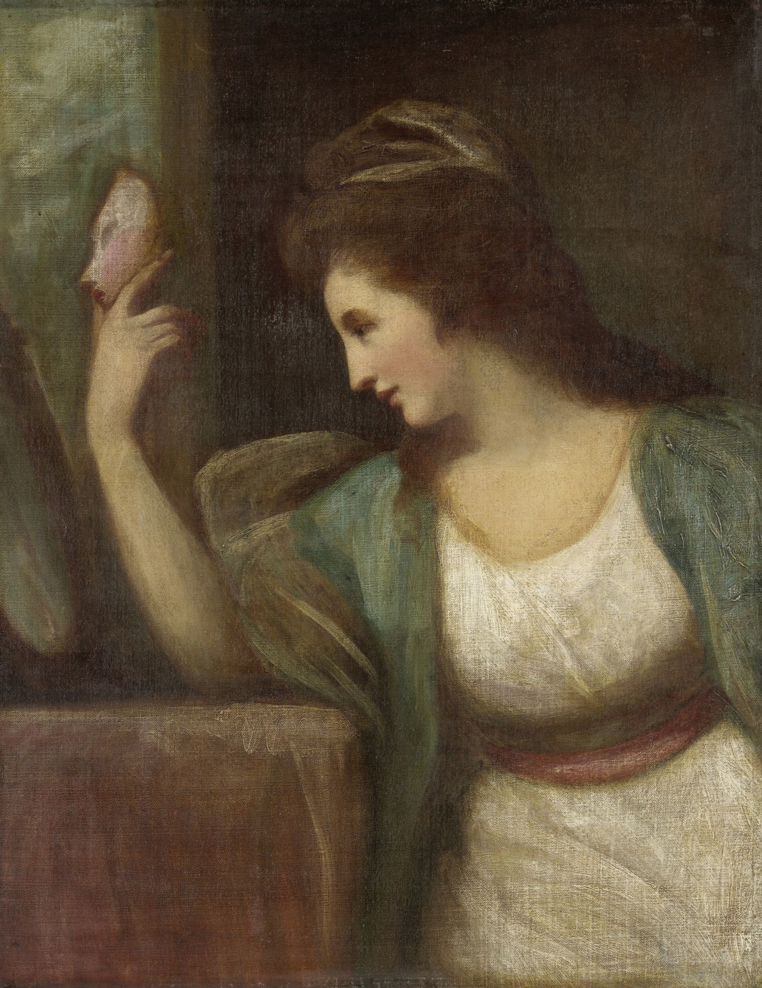 George Romney (Beckside 1734-1802 Kendal) Portrait of a lady as Comedy