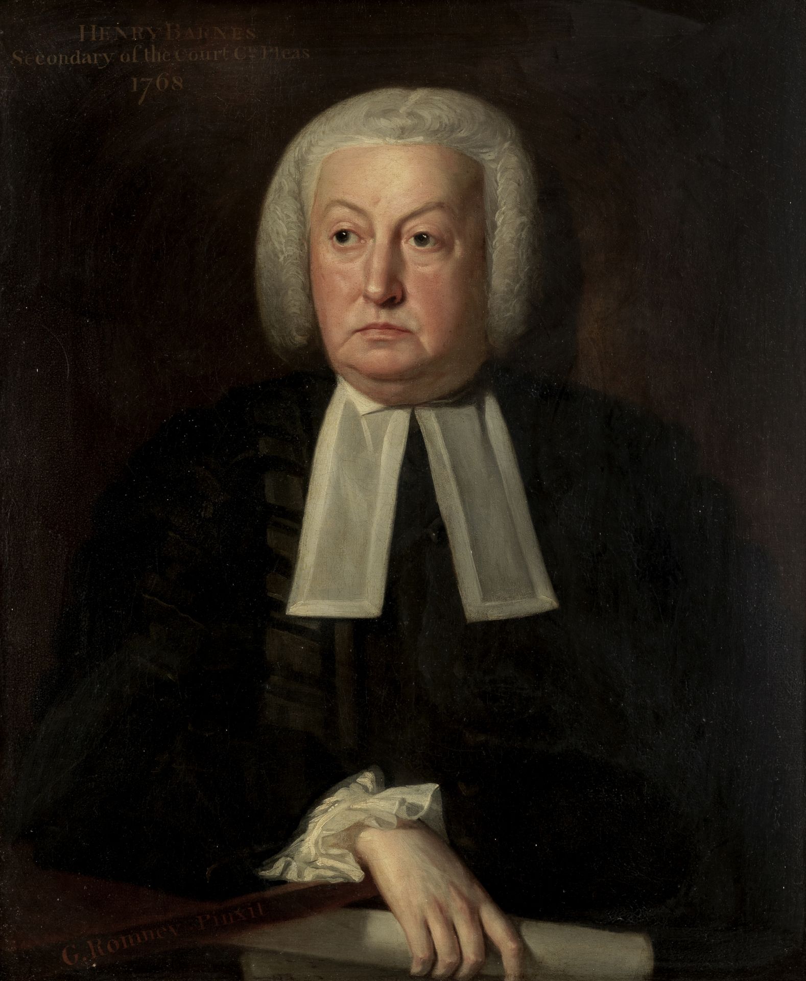 George Romney (Beckside 1734-1802 Kendal) Portrait of Henry Barnes (1702-1793), known as 'Seconda...