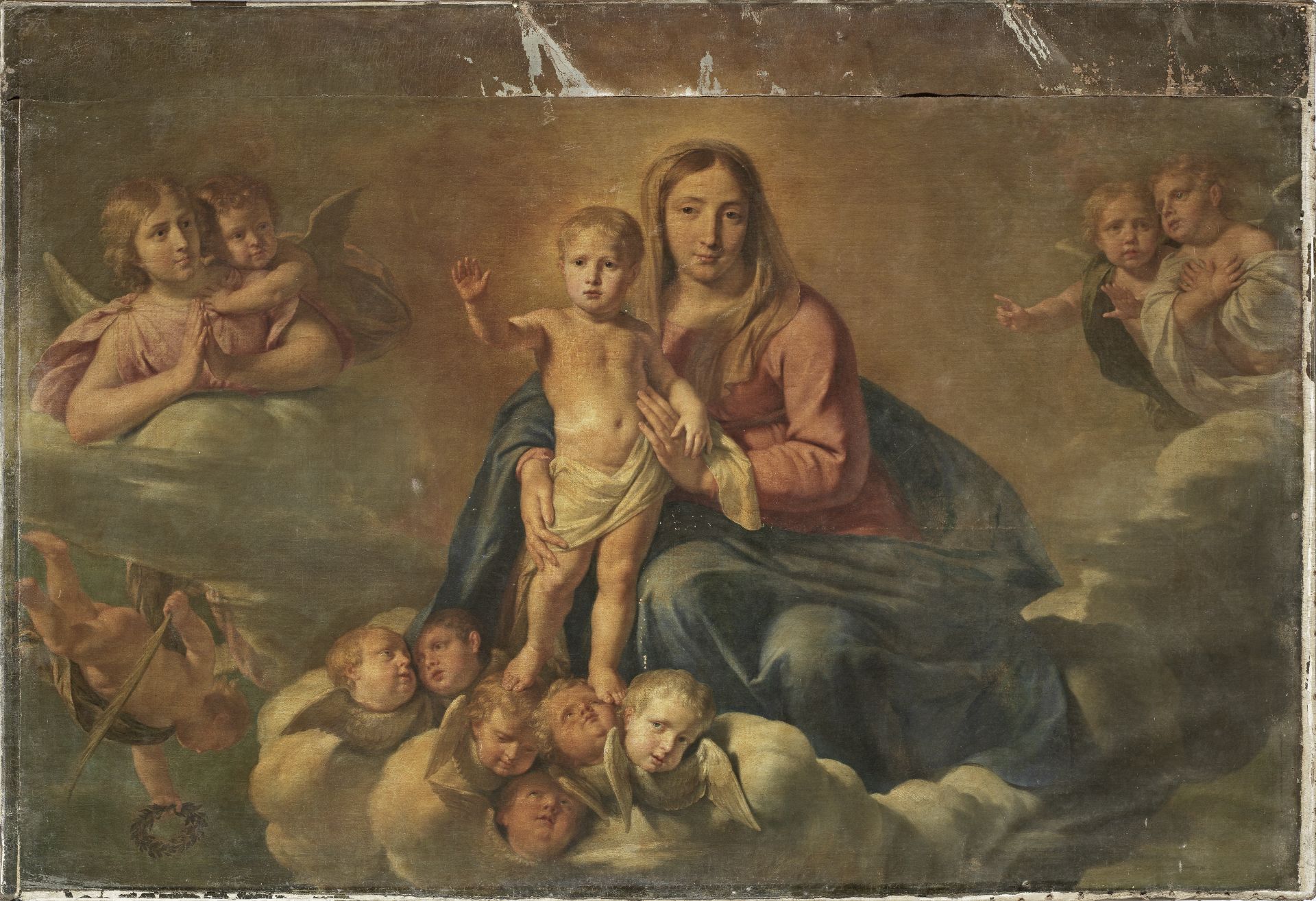 Jean-Baptiste de Champaigne (Brussels 1631-1681 Paris) The Madonna and Child with angels unframed