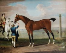 Studio of Thomas Spencer (England circa 1730-circa 1763) Flying Childers, held by a groom, a view...