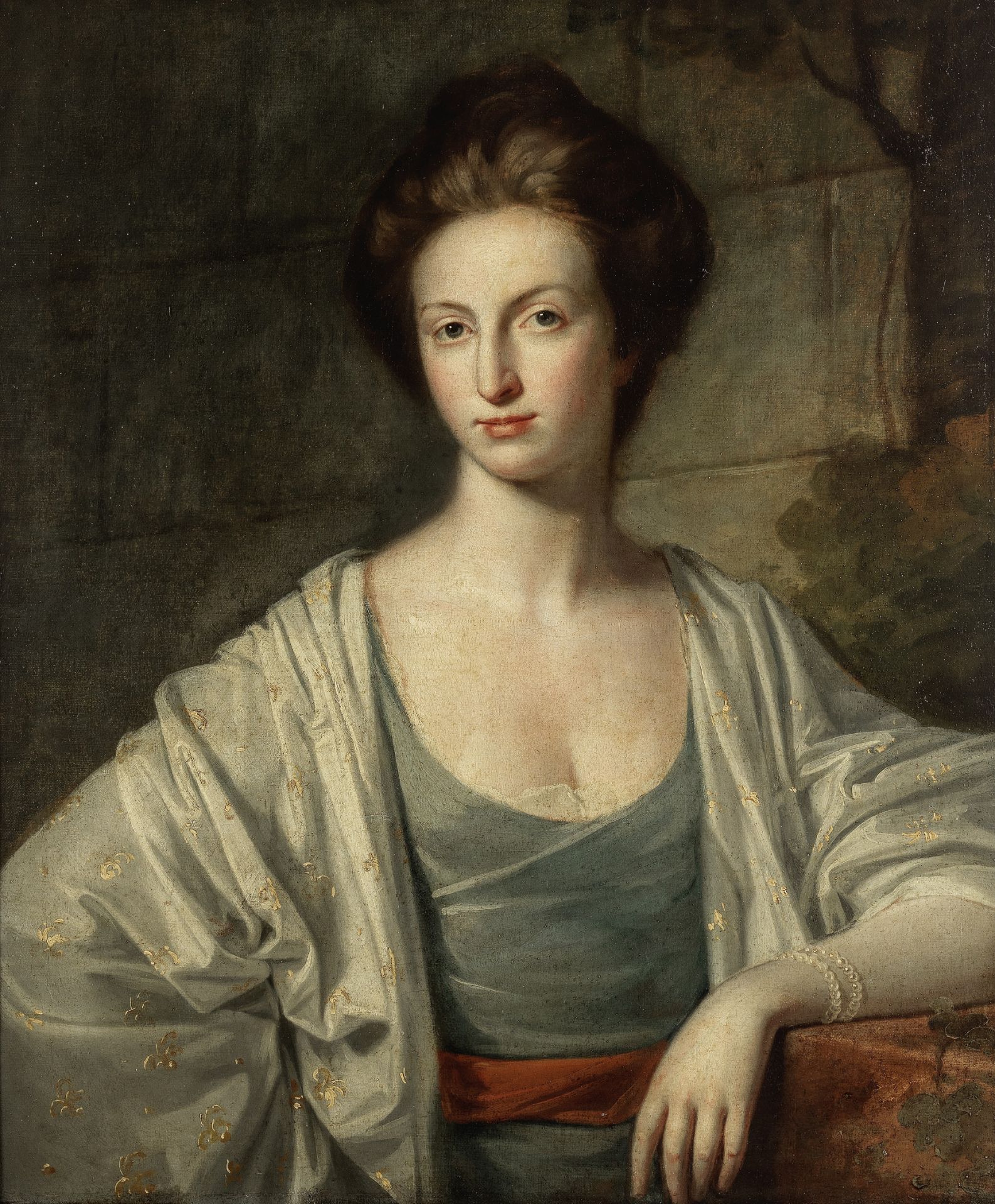 George Romney (Beckside 1734-1802 Kendal) Portrait of Mrs Anne Barnes (1741-1829), half-length, i...