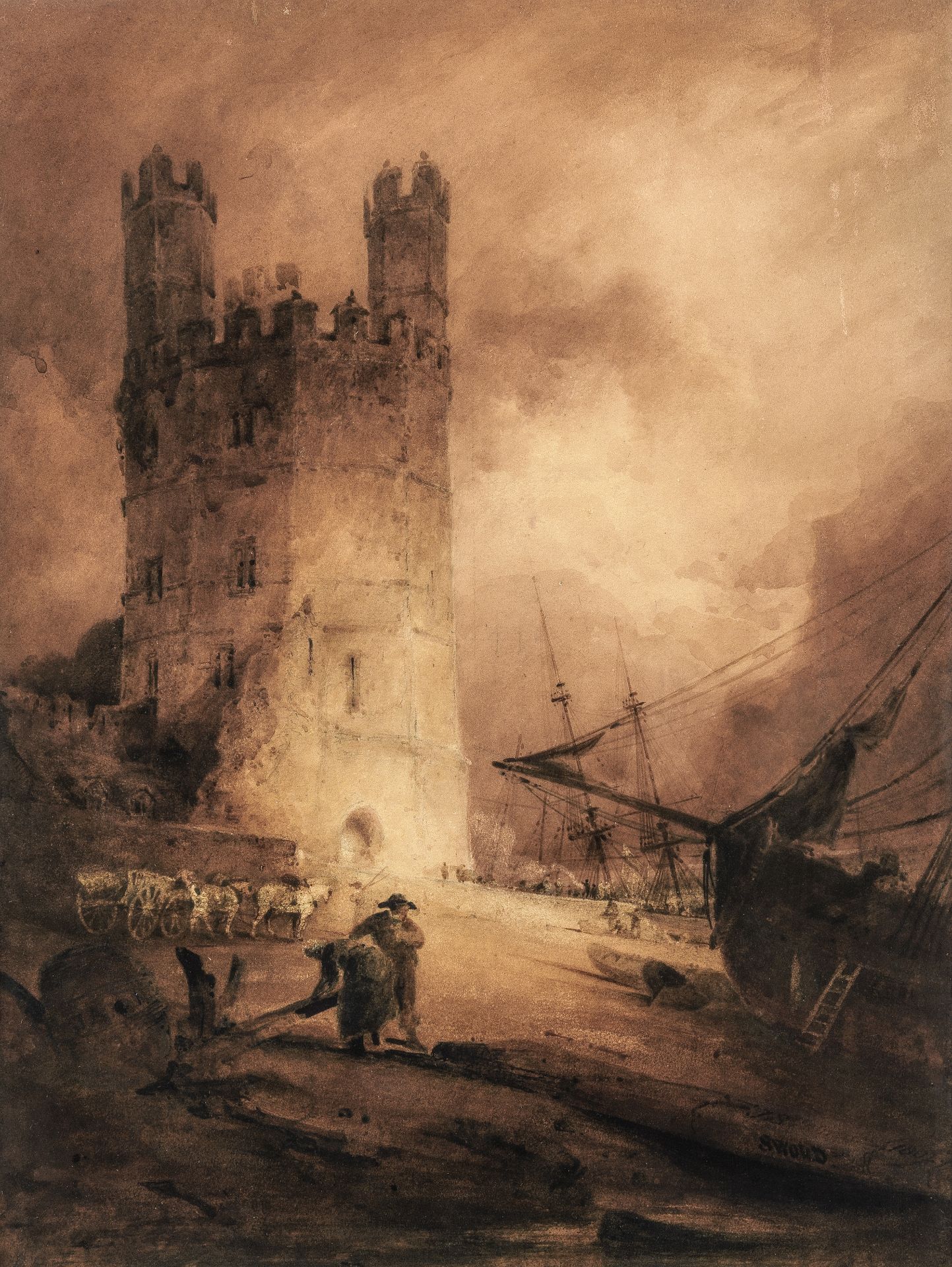 John Sell Cotman (Norwich 1782-1842 London) The Eagle Tower, Caernarvon Castle, North Wales