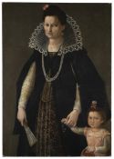 Attributed to Tiberio Titi (Florence 1578-1637) Portrait of a lady, traditionally identified as C...