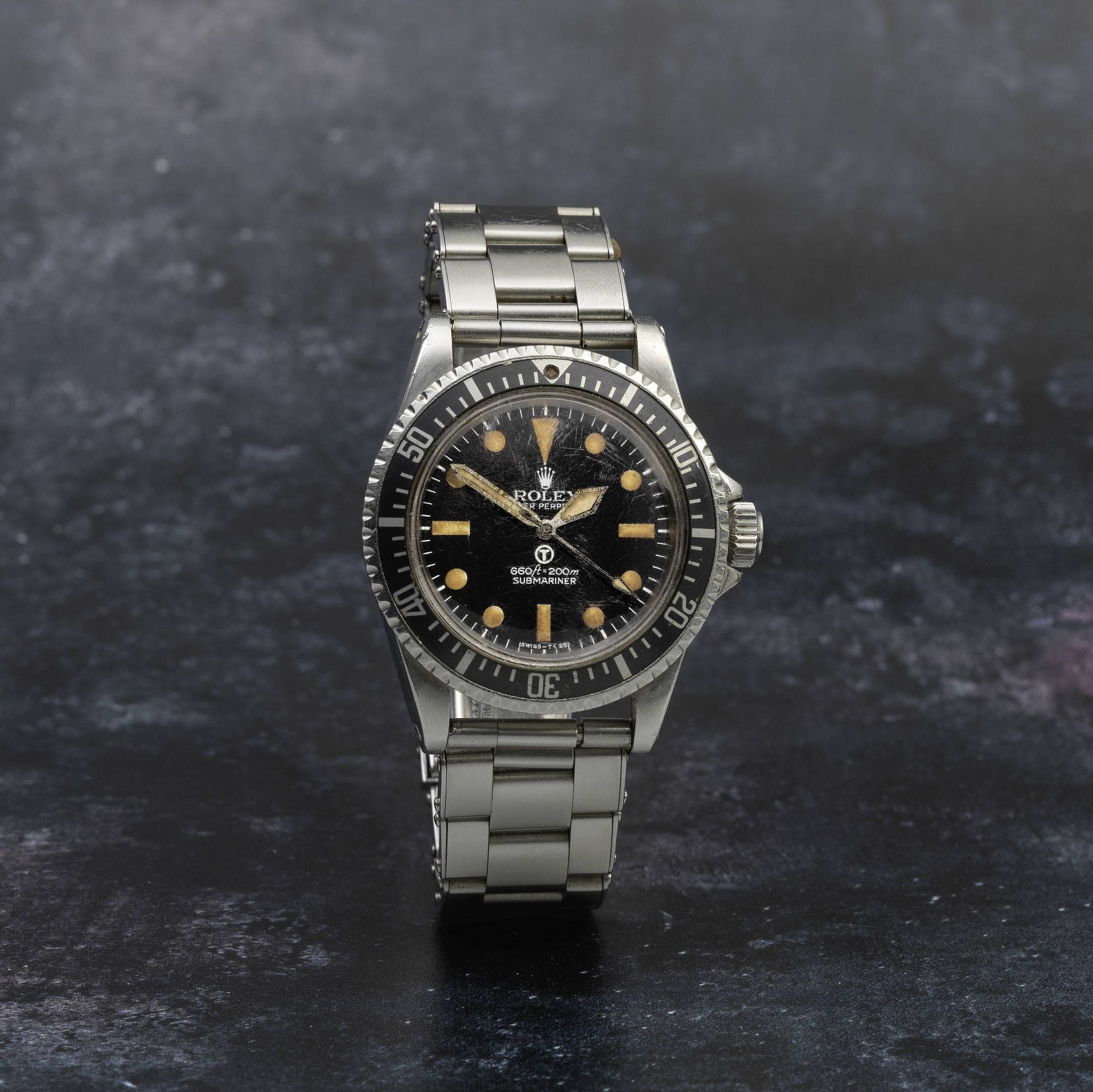 Rolex. A rare military issue stainless steel automatic bracelet watch Military Submariner, Ref: ...