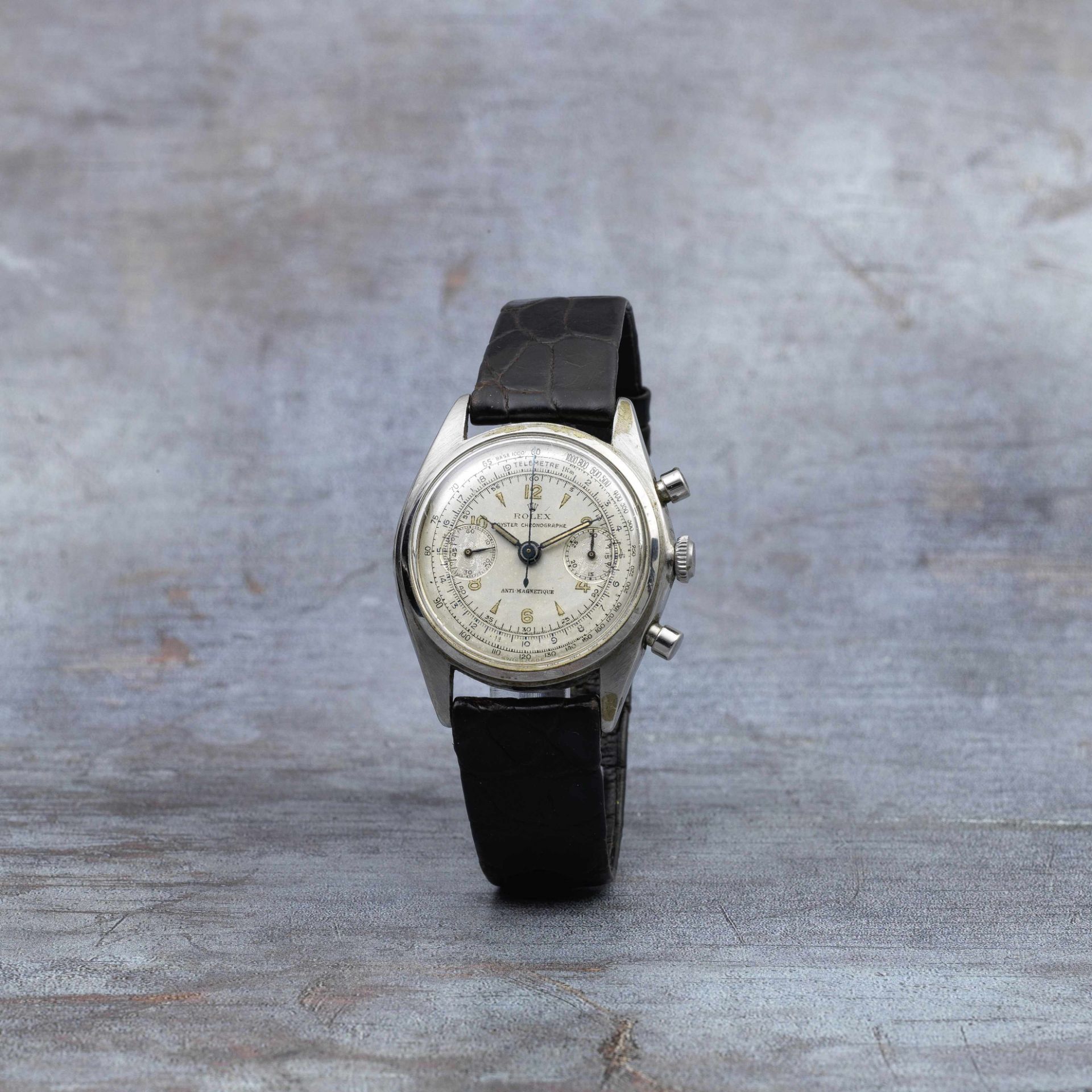 Rolex. A rare stainless steel manual wind chronograph wristwatch Oyster Monoblocco, Ref: 4500, C...