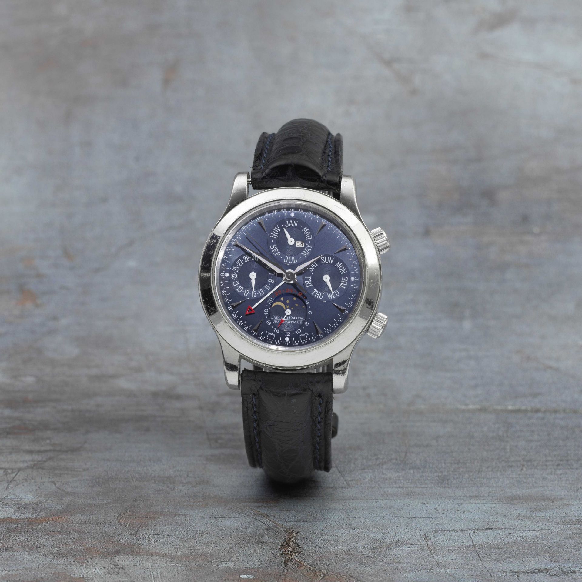 Jaeger-LeCoultre. A Limited Edition platinum automatic perpetual calendar wristwatch with moon ph...