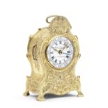 A fine and rare mid 18th century Czech ormolu quarter striking and repeating travel clock with c...